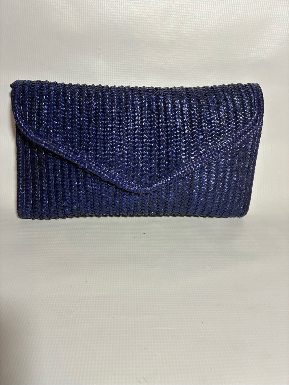 Woven Navy Envelope Clutch